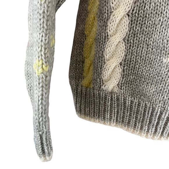 Vintage Evian II Hand Knit Snowflake Pullover Sweater Large - Picture 3 of 7